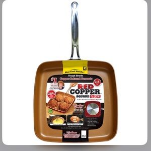 Red Copper Square Dance Pan